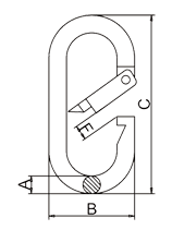跑道型彈簧鉤標注